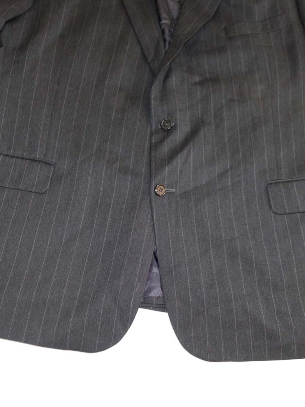 Jos. A. Bank Men's Pinstripe 2 Button Suit Size 50 Regular 46 x 30 Charcoal Gray - Picture 7 of 13